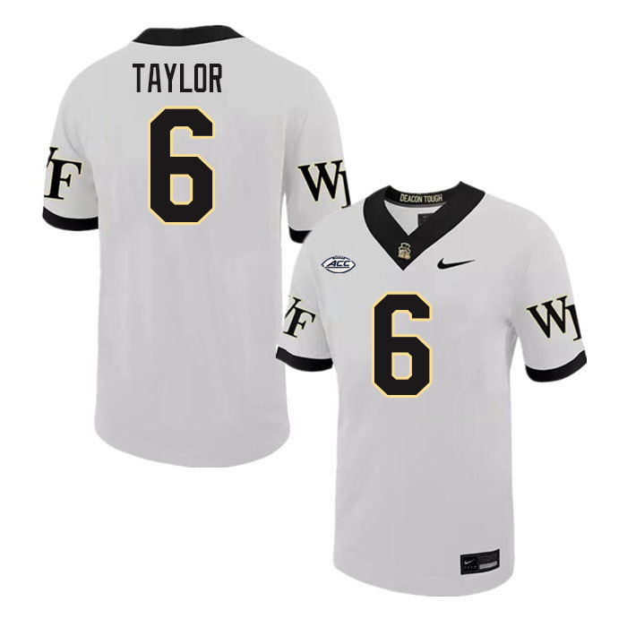 #6 Ja'Sir Taylor Wake Forest Demon Deacons College Football Jerseys Stitched-White